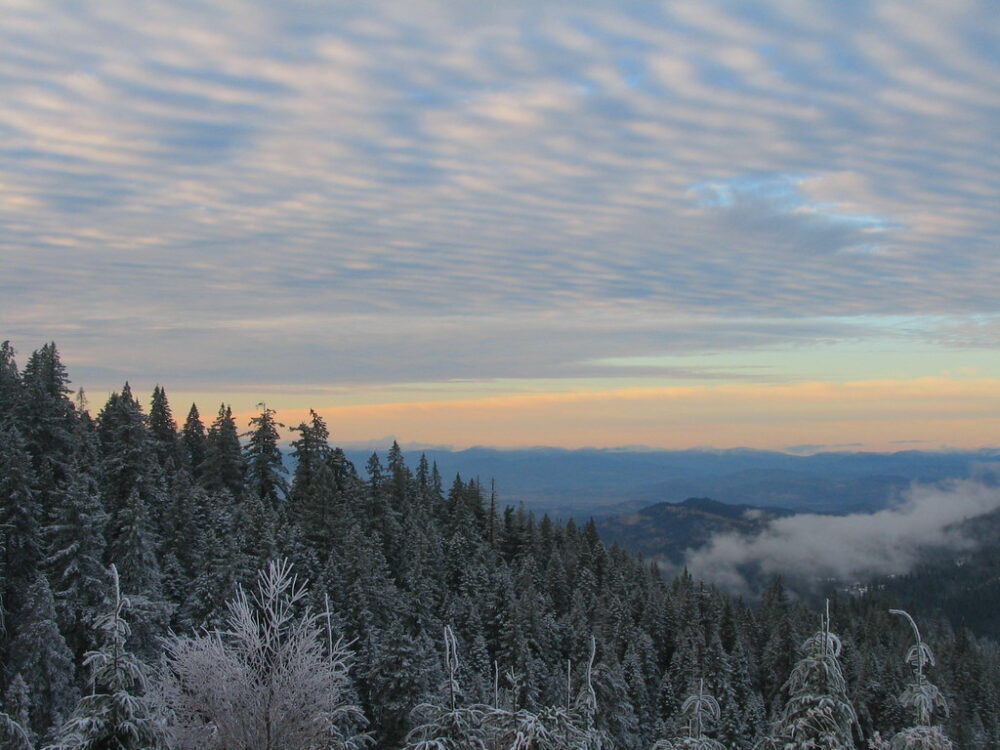 Views from the top of Grizzly Peak in Ashland during the winter months